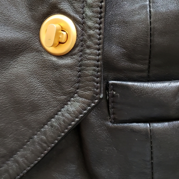 Vintage Black Leather Vest by August Max - Picture 5 of 9